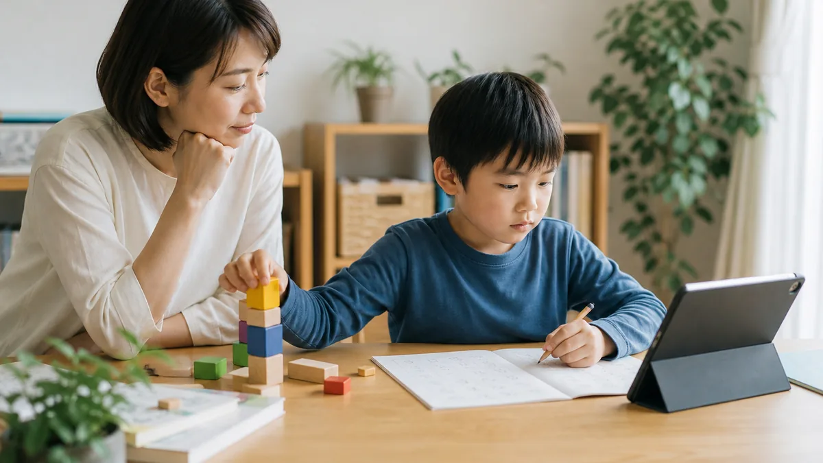 子どもに合う学習サービスをどう見分けるか｜相性の考え方について、教材や学習状況を一緒に確認する親子